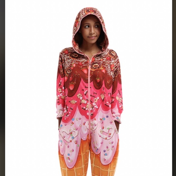 Ice Cream Onsie for Adults - Picture 1 of 4